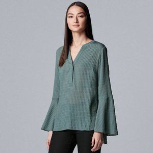 Simply Vera Vera Wang Bell Sleeve Henley Top - NWT